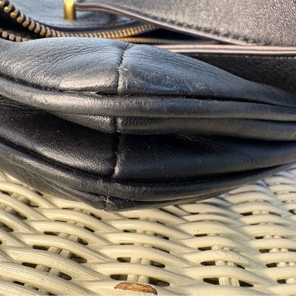 Fossil Black Leather Memoir Anthology Fold Over Tote Crossbody Bag - Picture 9 of 13